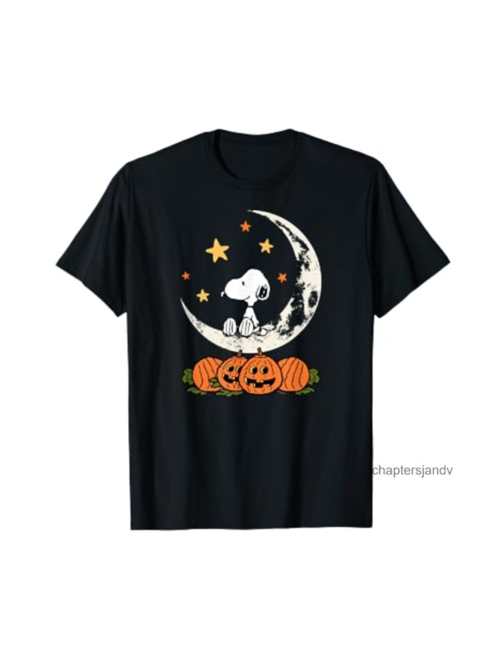 Snoopy Halloween Moon Graphic T-Shirt Short Sleeve Novelty Tee